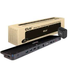 Club 3D CSV-1564W65 Docking Station, for Notebook/Tablet/Monitor/Workstation/Desktop PC/Smartphone/Keyboard/Mouse/Headset, Memory Card Reader, SD, microSD, 100 W