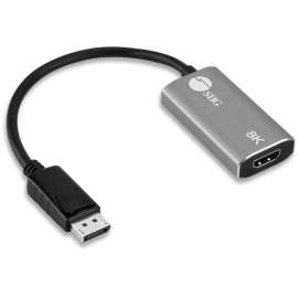 SIIG DisplayPort 1.4 to HDMI Adapter, 8K 60Hz Male to Female, Compliant with HDMI 2.1, HDR 10, HDCP 2.2/1.4, Aluminum Design