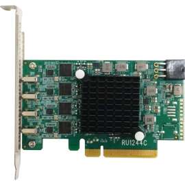 HighPoint RocketU RU1244C USB Adapter, PCI Express 3.0 x8, Plug-in Card, 4 USB Port(s), PC, Mac, Linux