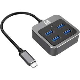 Comprehensive Cable Comprehensive VersaHub SuperSpeed 10Gbps 4-Port USB Hub, USB 3.2 (Gen 2) Type C, Portable, 4 USB Port(s), Windows, Mac, Android, iPadOS, Chrome OS