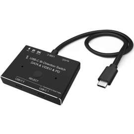 4XEM USB-C Bi-Directional Switch with 100W Charge Capacity, 1 Pack, 1 x USB Type C, Male, Micro USB, 2 x USB Type C