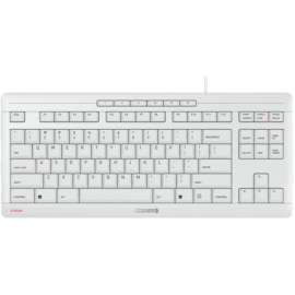 CHERRY STREAM TKL Wired Keyboard, Compact,Pale Gray,Quiet,Cap Lock & Scroll LED's,Multimedia Keys