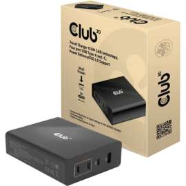 Club 3D AC Adapter, 132 W, 120 V AC, 230 V AC Input, 5 V DC/5 A, 9 V DC, 15 V DC, 20 V DC, 12 V DC Output, Black
