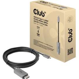 Club 3D HDMI/USB-C Audio/Video/Data Transfer Cable, 9.84 ft HDMI/USB-C Audio/Video/Data Transfer Cable for TV, PC, Audio/Video Device, Digital Signage Display, Notebook, Projector, Virtual Reality (VR) System, Augmented Reality (AR) System, Desktop Comput