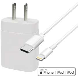 4XEM 3FT Charger Combo Kits for iPhone 14, MFi Certified, 4XEM's 25W USB-C Power Adapter and 3ft MFI Certified USB-C to Lighting 8-Pin cable for iPhone 14, 13, 12, 11, XE, SE, 8, 7, 6, iPad pro, iPad Mini, iPad Air Kit