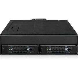Cremax Icy Dock ToughArmor MB105VP-B Drive Enclosure for 5.25" PCI Express NVMe 4.0, U.2, U.3, SFF-8654 SlimSAS Host Interface Internal, Black, Hot Swappable Bays, 2 x SSD Supported
