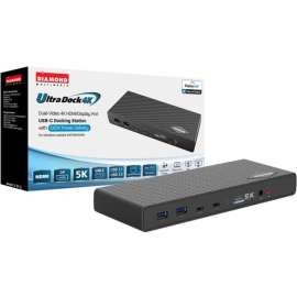 DIAMOND Docking Station, for Desktop PC/Notebook/Monitor/Optical Drive/Speaker/Microphone/Headset/Hard Drive/Printer/Keyboard/Mouse, 100 W, USB Type C, 2 Displays Supported