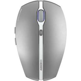 CHERRY Bluetooth(r) mouse with multi-device function, Frosted Silver, Optical sensor, 7 buttons, scroll wheel, multi-device function for up to 3 devices, encrypted Bluetooth(r)5.0 (AES 128)