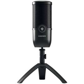 CHERRY UM 3.0 Wired Microphone - Black - 8.20 ft - 20 Hz to 20 kHz - Cardioid - Stand Mountable - USB 2.0