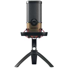 CHERRY UM 9.0 PRO RGB Wired Microphone - Black, Copper - 8.20 ft - Stereo - 20 Hz to 20 kHz - Cardioid, Bi-directional, Omni-directional - Stand Mountable - USB 2.0