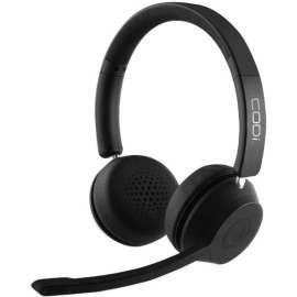 CODi Bluetooth Wireless Dual Ear Stereo Headset w/ ENC Microphone - Stereo - Wireless - Bluetooth - Over-the-head - Binaural - Supra-aural - Noise Cancelling Microphone - Noise Canceling - Black