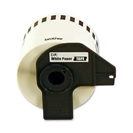 Brother DK4605, Black on Yellow Removable Continuous Length Paper Tape, 2.44" Width x 100 ft Length, Direct Thermal, Yellow