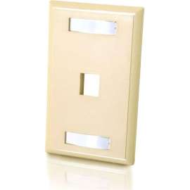 C2G 1-Port Single Gang Multimedia Keystone Wall Plate, Ivory