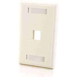 C2G 1-Port Single Gang Multimedia Keystone Wall Plate, White, 1 x Socket(s), White