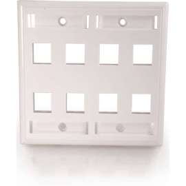 C2G 8 Socket Keystone Network/Multimedia Faceplate, White