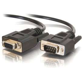 C2G 10ft DB9 M/F Extension Cable, Black, DB-9 Male Serial, DB-9 Female Serial, 10ft