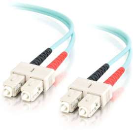 C2G-1m SC-SC 10Gb 50/125 OM3 Duplex Multimode PVC Fiber Optic Cable