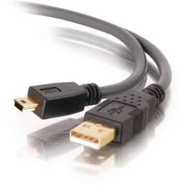 C2G 2m Ultima USB 2.0 A to Mini-b Cable, Type A Male USB, Mini Type B Male USB, 6.56ft, Charcoal
