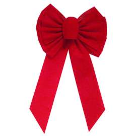 Holiday Trims Red 11 Loop Christmas Indoor Christmas Decor 10 in.