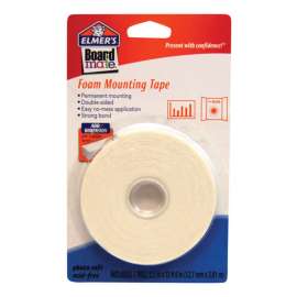 Elmer's Boardmate Double Sided 0.5 in. W X 12.5 ft. L Mounting Tape White