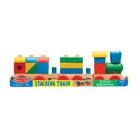 Melissa & Doug Classic Stacking Train Toddler Toy Wood Assorted 18 pc