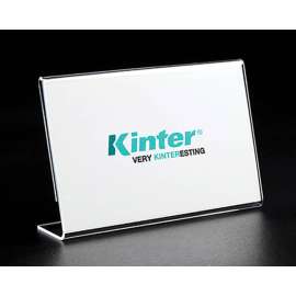 Kinter Clear Plastic Counter Slant Back Sign Holder