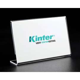 Kinter Clear Plastic Counter Slant Back Sign Holder