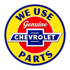 Open Road Brands General Motors We Use Genuine Chevrolet Parts Magnet Embossed Tin 1 pk