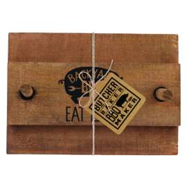 Open Road Brands Butcher Baker BBQ Maker Eat Local Napkin Holder Wood 1 pk