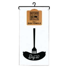 Open Road Brands Butcher Baker BBQ Maker Cotton Dig In Dish Towels 2 pk