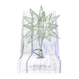 Celebrations LED Gold Microdot Star Indoor Christmas Decor 10 in.