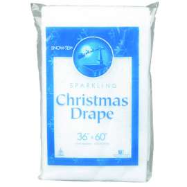 Buffalo White Snow Drape Indoor Christmas Decor 2 in.