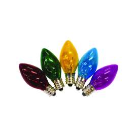 Holiday Bright Lights Incandescent C7 Multicolored 25 ct Replacement Christmas Light Bulbs 1 ft.