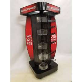 Great Northern Instore 72 in. H X 48 in. W Black 4-Roll Rack 4 Sided Display Metal
