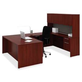 Lacasse Concept 400E Double Pedestal Desk, Cherry, 36"W x 72"D, 1 Each