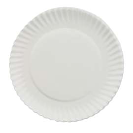 White Paper Plates, 7" Dia, 100/pack, 10 Packs/carton