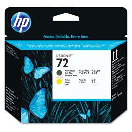 HP 72, (C9384A) Matte Black/Yellow Printhead