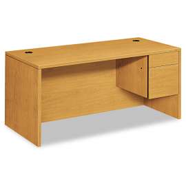 HON 10500 Series "L" Workstation Right Pedestal Desk with 3/4 Height Pedestal, 72" x 36" x 29.5", Harvest