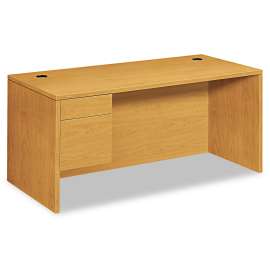 HON 10500 Series "L" Workstation Single Pedestal Desk with 3/4 Height Pedestal, 72" x 36" x 29.5", Harvest