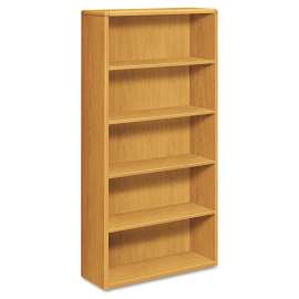 HON 10700 Series Wood Bookcase, Five-Shelf, 36w x 13.13d x 71h, Harvest