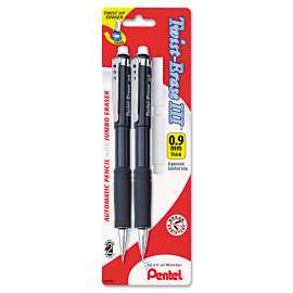 Twist-Erase III Mechanical Pencil, 0.9 mm, HB (#2.5), Black Lead, Assorted Barrel Colors, 2/Pack