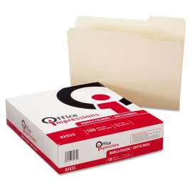 Top Tab Manila File Folders, 1/3-Cut Tabs: Assorted, Letter Size, 1" Expansion, Manila, 100/Box