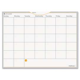 WallMates Self-Adhesive Dry Erase Monthly Planning Surfaces, 24 x 18, White/Gray/Orange Sheets, Undated