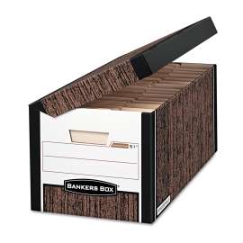 Systematic Medium-Duty Strength Storage Boxes, Letter Files, Woodgrain, 12/carton