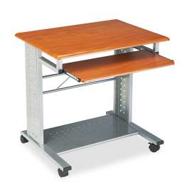 Empire Mobile PC Cart, 29.75" x 23.5" x 29.75", Medium Cherry/Silver