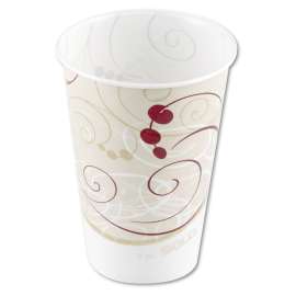 Symphony Design Wax-Coated Paper Cold Cups, 7 oz, Beige/White, 100/Sleeve, 20 Sleeves/Carton