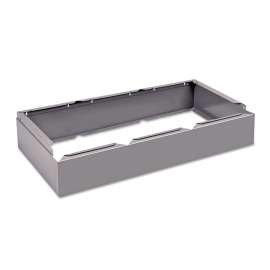 Three Wide Closed Locker Base, 36w x 18d x 6h, Medium Gray