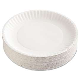 Paper Plates, 9" dia, White, 100/Pack