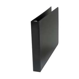 Ledger-Size Round Ring Binder with Label Holder, 3 Rings, 1" Capacity, 11 x 17, Black