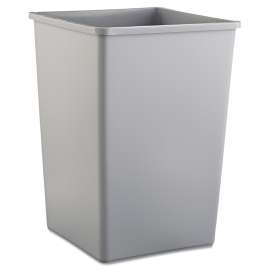 Untouchable Square Waste Receptacle, 35 gal, Plastic, Gray